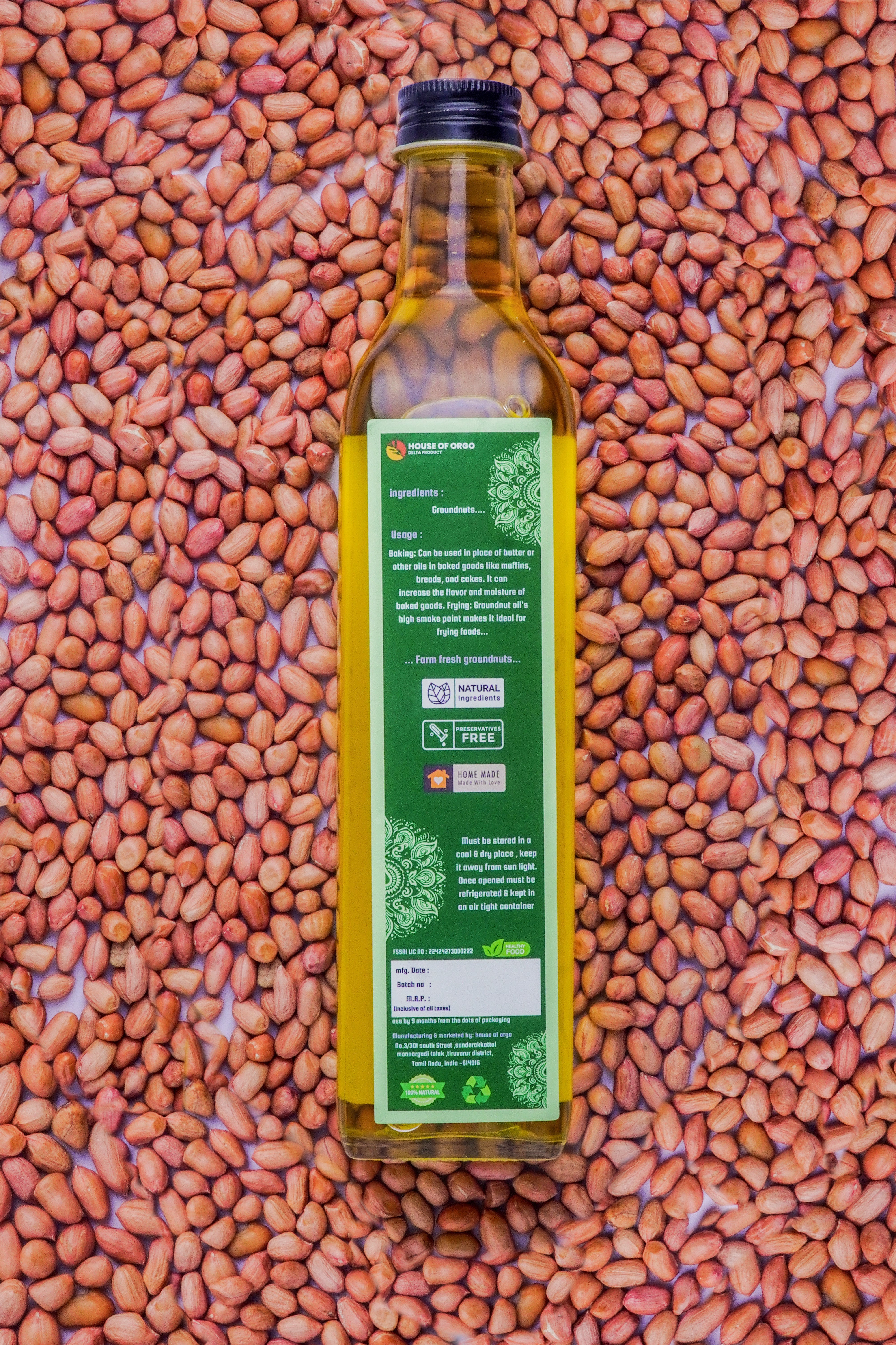 Groundnut Oil | 100% Pure , Unrefined & Cold - Pressed